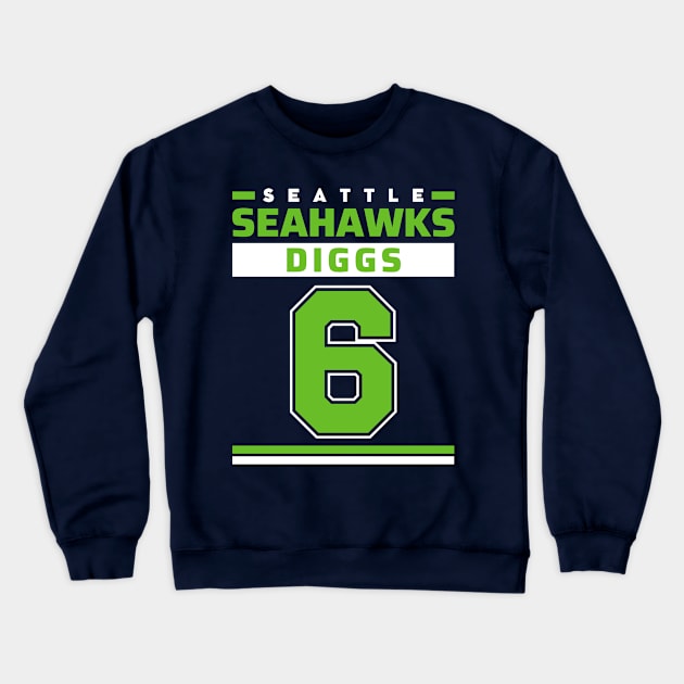 Seattle Seahawks Diggs 6 Edition Varsity 2 Crewneck Sweatshirt by ENTIN 